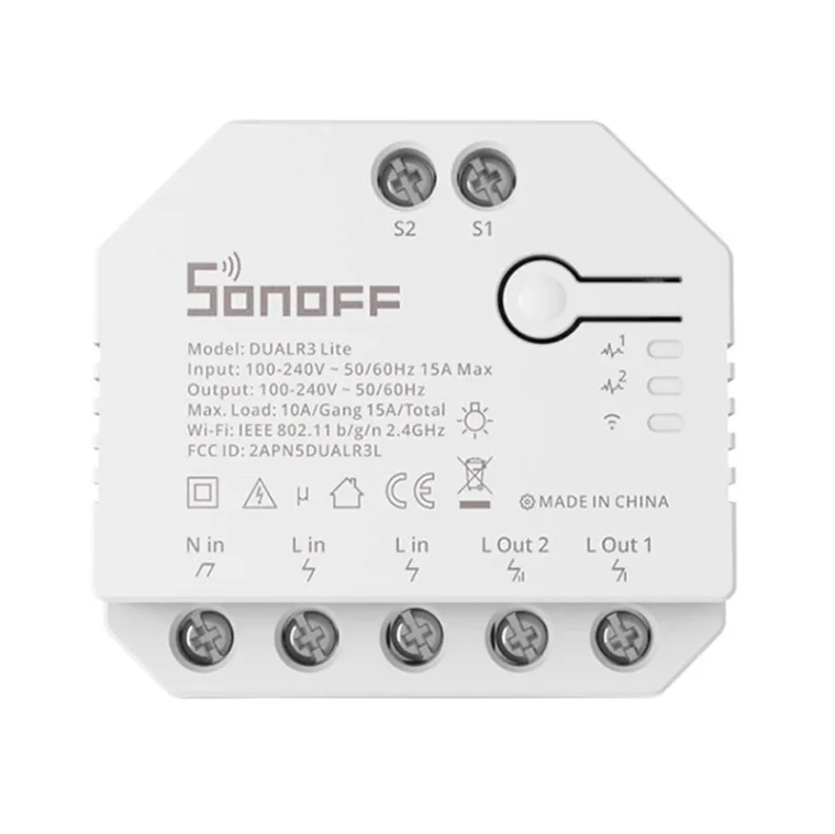 Smart Wi-Fi switch WiFi Sonoff Dual R3 Lite - RPC.LT