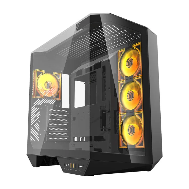 Seanix Computer Case Darkflash DY470 computer case (black) + 4 fans - RPC.LT
