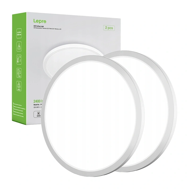 inp-ean1500039-dw-eu-2-lepro-1500039-dw-eu-2-ceiling-0.webp LEPRO 1500039-DW-EU-2 Ceiling Light, 24W, 2400 lm, 2-Pack