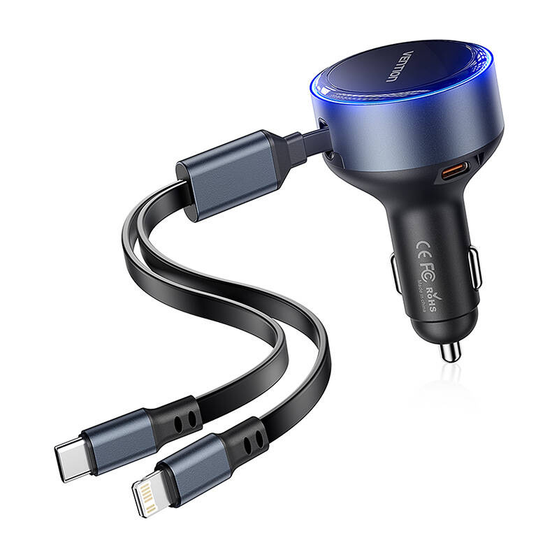 inp-ffob0-vention-ffob0-usb-c-car-charge-0.webp Vention FFOB0 USB-C car charger + USB-C/Lightning 30W cable
