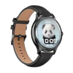 COLMI L28 Smart Watch (black silicone + black leather strap)