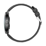 COLMI L28 Smart Watch (black silicone + black leather strap)