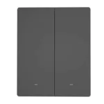 Smart WiFi wall switch SONOFF M5-2C-80 (2-channel, for frame, graphite)