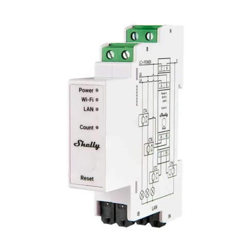 Shelly PRO 3EM 120A 3-Phase Energy Meter, WiFi/Bluetooth