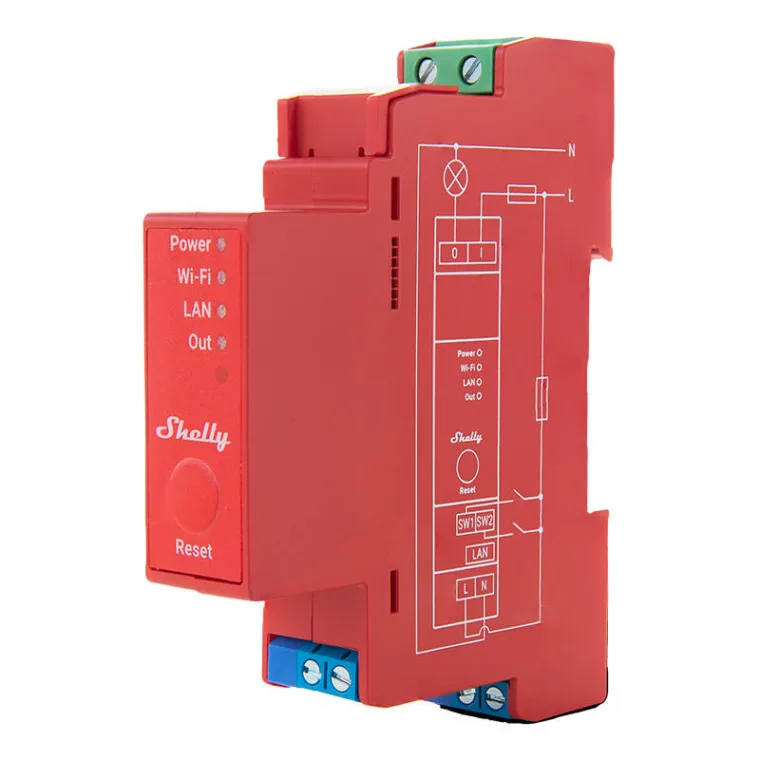Shelly Pro 1PM DIN Rail Switch with Power measurement, 1 channel, WiFi ...