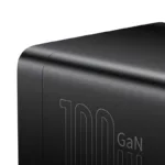 Baseus GaN3 Pro wall charger / powerstrip 2xUSB + 2xUSB-C + AC, 100W (black)