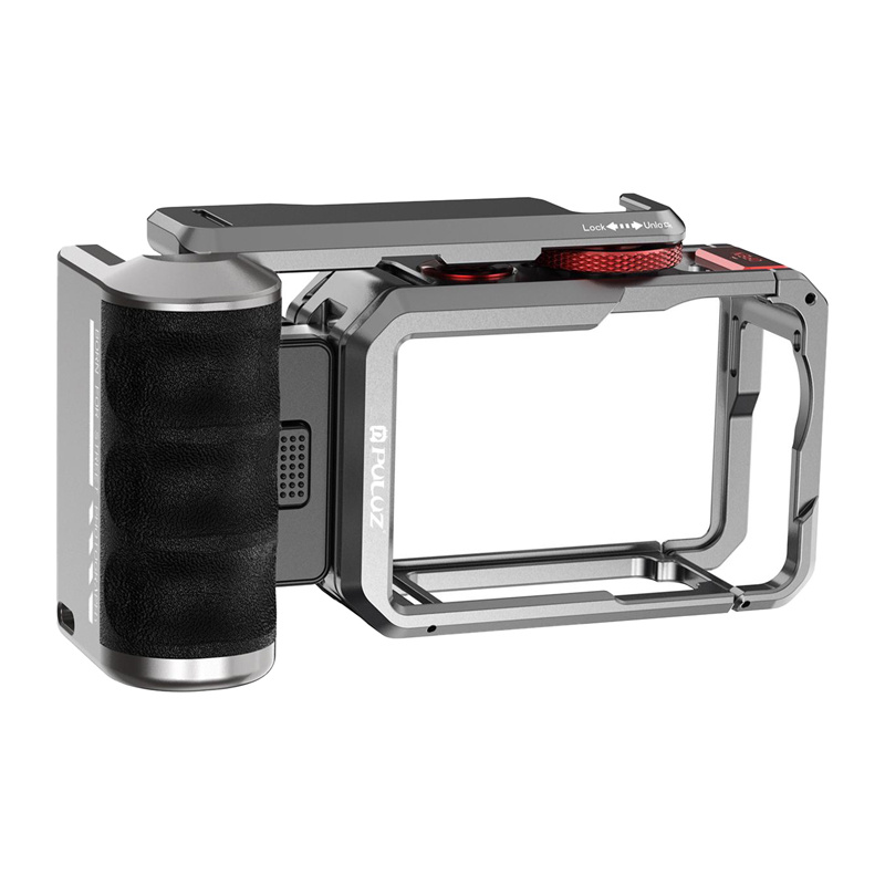 inp-pu1077ts-titanium-expansion-cage-with-h-0.webp Titanium expansion cage with handle and additional Puluz connections for DJI Osmo Action 6