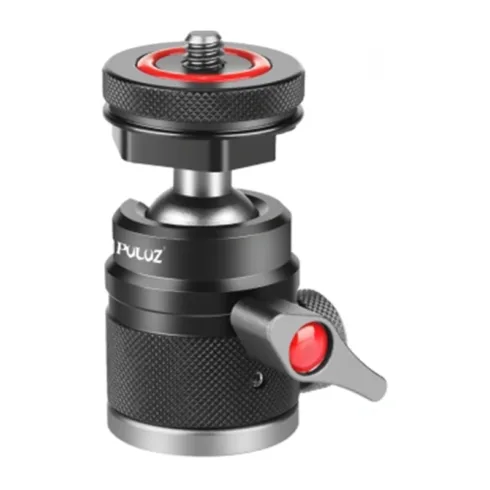 Puluz aluminum alloy ball head with cold shoe mount (black)