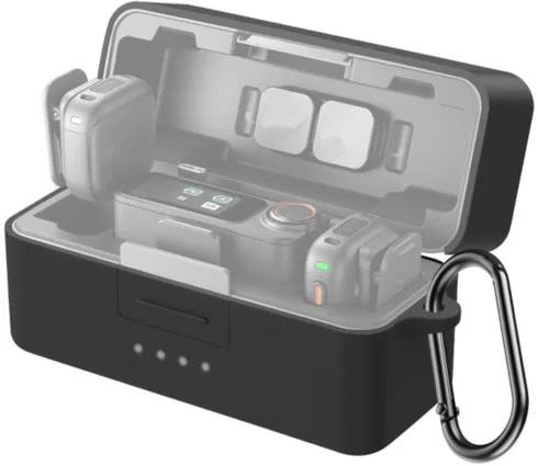 PULUZ Silicone Charging Case Protective Cover for DJI Mic 3 (Black)