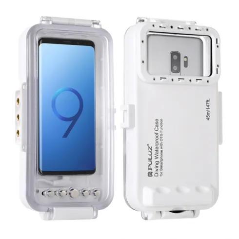 Puluz Waterproof Case (45m) for USB-C Smartphones for Underwater Photos and Videos (White)