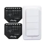 Set of 2 WiFi Shutter Controllers for Blinds/Curtains Shelly Shutter + BLU RC Button 4