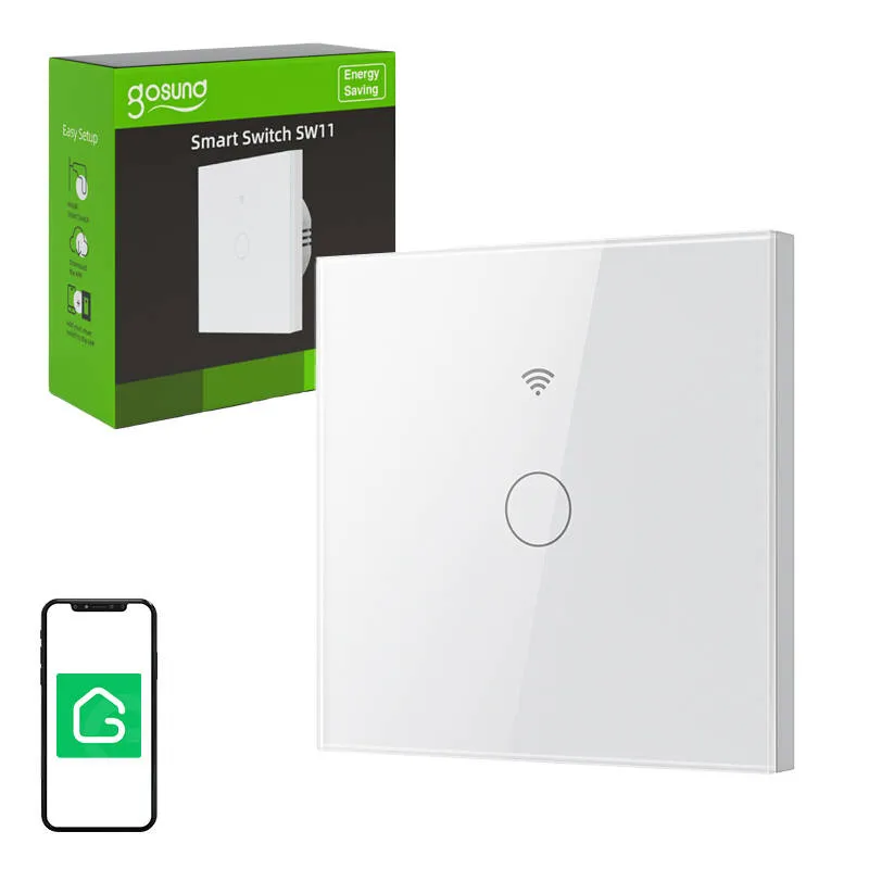 Smart Touch WiFi Light Switch Gosund SLS1 Single (optional N) Tuya - RPC.LT