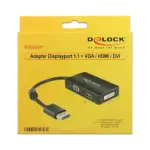 Vaizdo laidas ar adapteris DeLOCK 0.16m DisplayPort/VGA+HDMI+DVI (62656), vaizdas 2