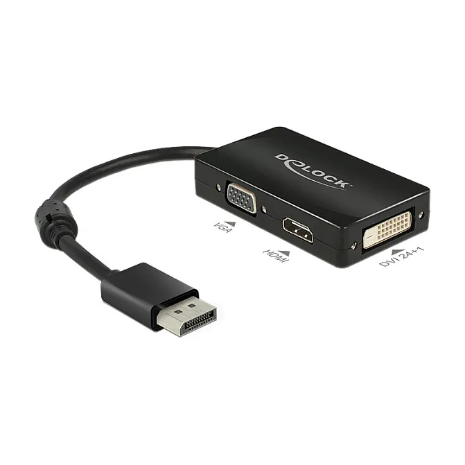 DeLOCK 0.16m DisplayPort/VGA+HDMI+DVI Vaizdo laidas ar adapteris DeLOCK 0.16m DisplayPort/VGA+HDMI+DVI (62656)