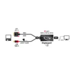 Vaizdo laidas ar adapteris DeLOCK 0.3m, DVI 24+1 + USB-A/Displayport 20p (62596), vaizdas 3