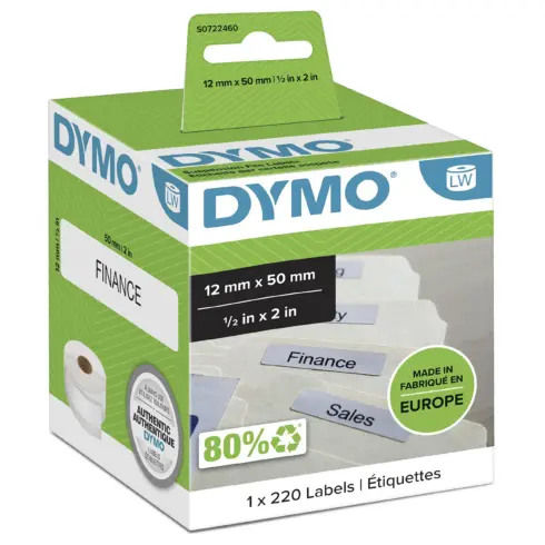 Spausdintuvo priedas DYMO LW, Multi-Purpose Labels, 12 x 50 mm, S0722460