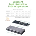 SSD korpusas ICY BOX IB-1817M-C31, šoninis vaizdas su USB jungtimis