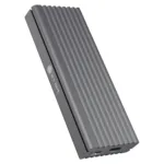 SSD korpusas ICY BOX IB-1817M-C31, matomas iš šono su prijungtu USB kabeliu