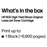 Tonerio kasetė HP 80X High Yield (CF280X), juodos spalvos, vaizdas 3