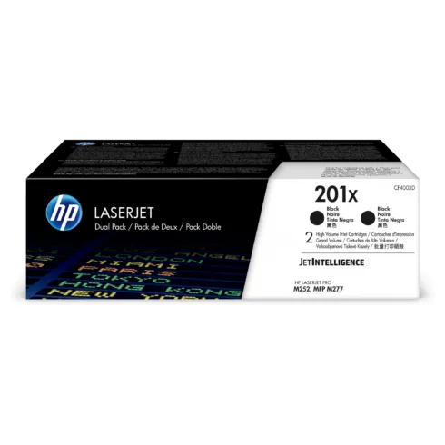Tonerio kasetė HP 201X 2-pack High Yield (CF400XD), juodos spalvos
