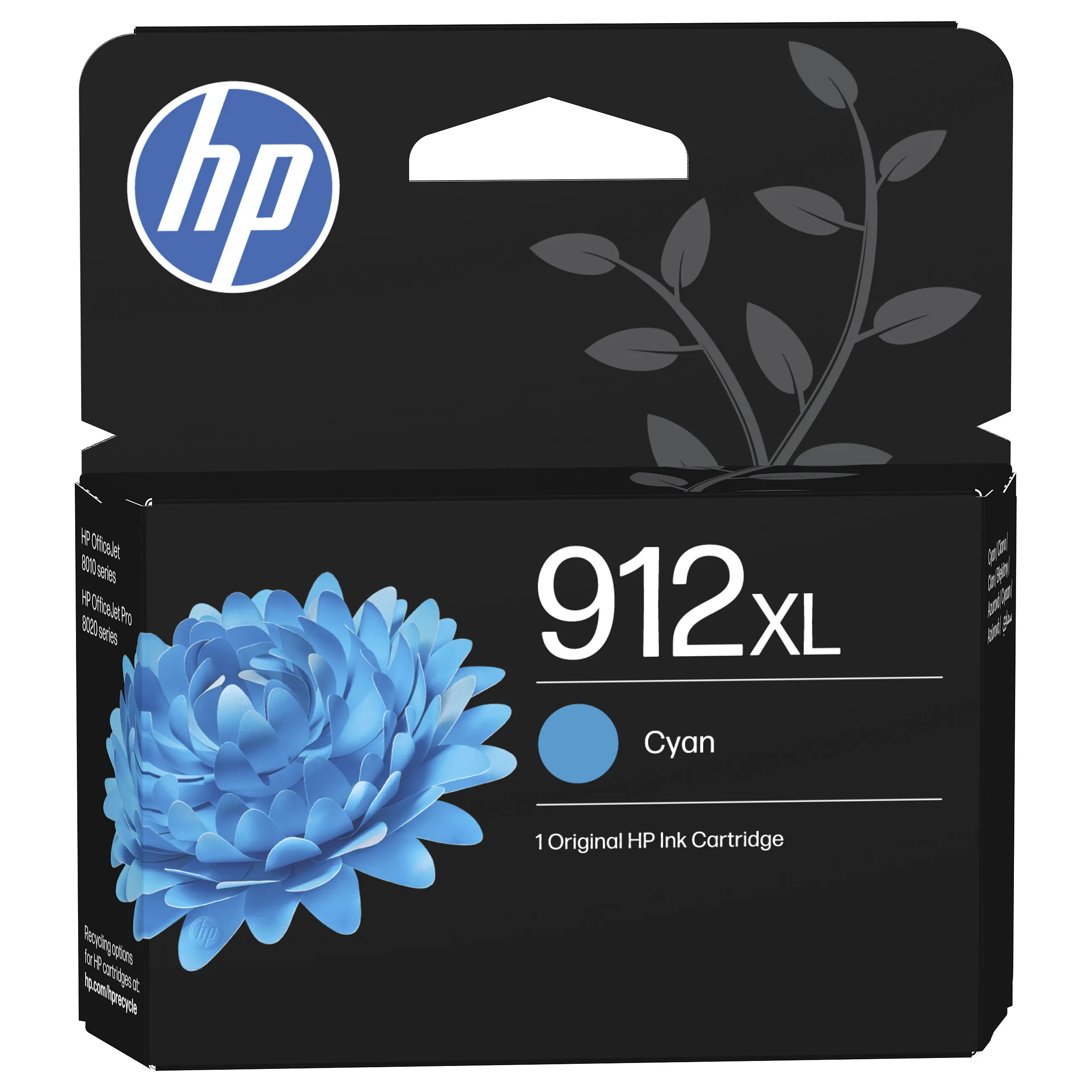 HP 912XL High Yield Cyan Original ink cartridge Rašalo kasetė HP 912XL High Yield (3YL81AE#BGX), žydros spalvos