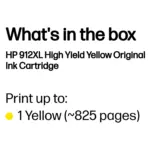 Rašalo kasetė HP 912XL High Yield (3YL83AE#BGX), geltonos spalvos, vaizdas 2