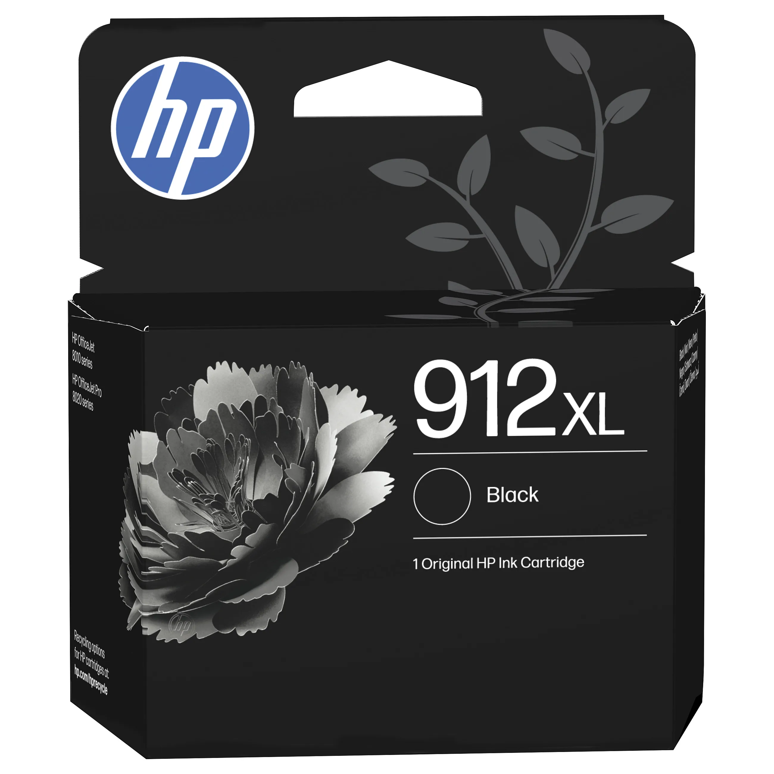 HP 912XL High Yield Black Original ink cartridge Rašalo kasetė HP 912XL High Yield (3YL84AE), juodos spalvos