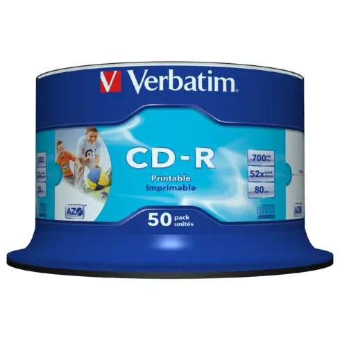 Garso įrangos priedas Verbatim CD-R AZO Wide Inkjet Printable no ID (43438)