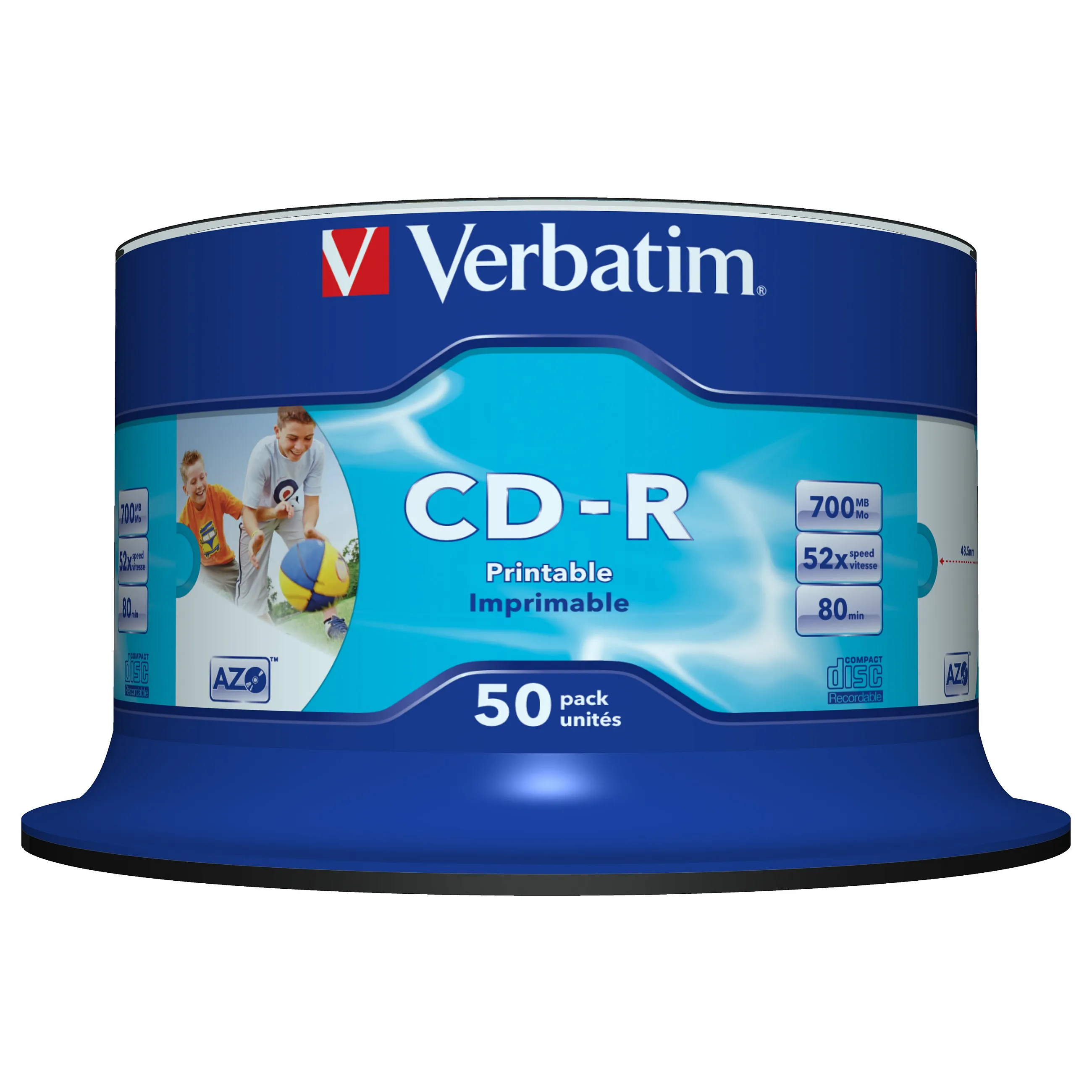 Verbatim CD-R AZO Wide Inkjet Printable no ID Garso įrangos priedas Verbatim CD-R AZO Wide Inkjet Printable no ID (43438)
