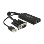 Vaizdo laidas ar adapteris DeLOCK 0.25m VGA+USB2.0-A/HDMI (62668)