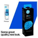 Spausdintuvo priedas HP 31 70ml Cyan Original Bottled Ink Cartridge for Smart Tank SeriesPrinters (1VU26AE), vaizdas 2