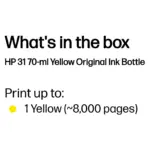 Spausdintuvo priedas HP 31 70ml Yellow Original Bottled Ink Cartridge for Smart TankSeries Printers (1VU28AE), vaizdas 6