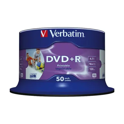 Garso įrangos priedas Verbatim DVD+R Wide Inkjet Printable No ID Brand (43512)