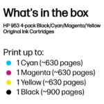 Rašalo kasetė HP 953 4-Pack CMYK(4) Original Combo (6ZC69AE), vaizdas 3