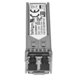 Transceiver modulis su LC jungtimi, matomas iš šono