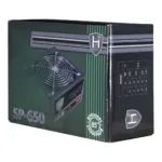 Inter-Tech HIPOWER SP-650 maitinimo blokas, šoninis vaizdas su kabelių jungtimis