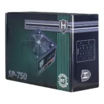 Inter-Tech HIPOWER SP-750 maitinimo blokas, šoninis vaizdas su laidų išvestimis