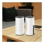 TP-Link Deco M4, matmenys ir priekis su LED indikatorių