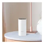 TP-Link Deco M4, matomas iš šono, su antenomis ir prievadų išdėstymu