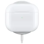 AirPods (3rd generation) iš šono, rodo kontūro formą ir belaidžio ryšio funkciją