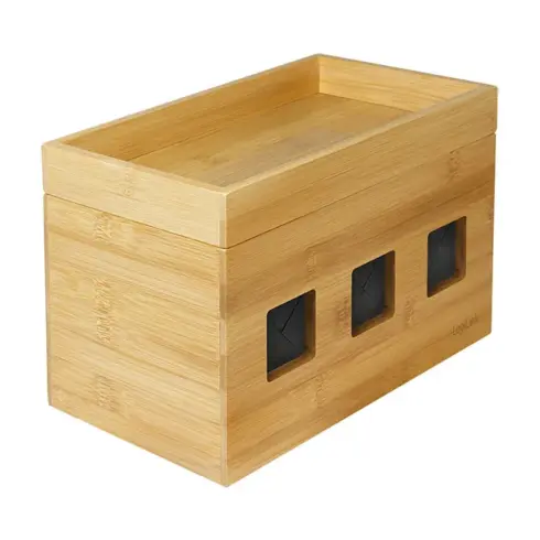 Laidas ar adapteris LogiLink KAB0076 - Logitech Kabelbox aus Bambus