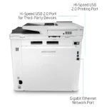 HP Color LaserJet Enterprise MFP M480f, šoninis vaizdas su valdymo panele