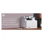 HP Color LaserJet Enterprise MFP M480f, vaizdas iš šono su atidarytu popieriaus dėklu