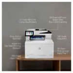 HP Color LaserJet Enterprise MFP M480f spausdintuvas, matomas iš šono