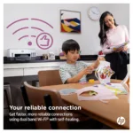 HP Smart Tank 7005 spausdintuvas, matomas iš šono su atidarytu dangčiu