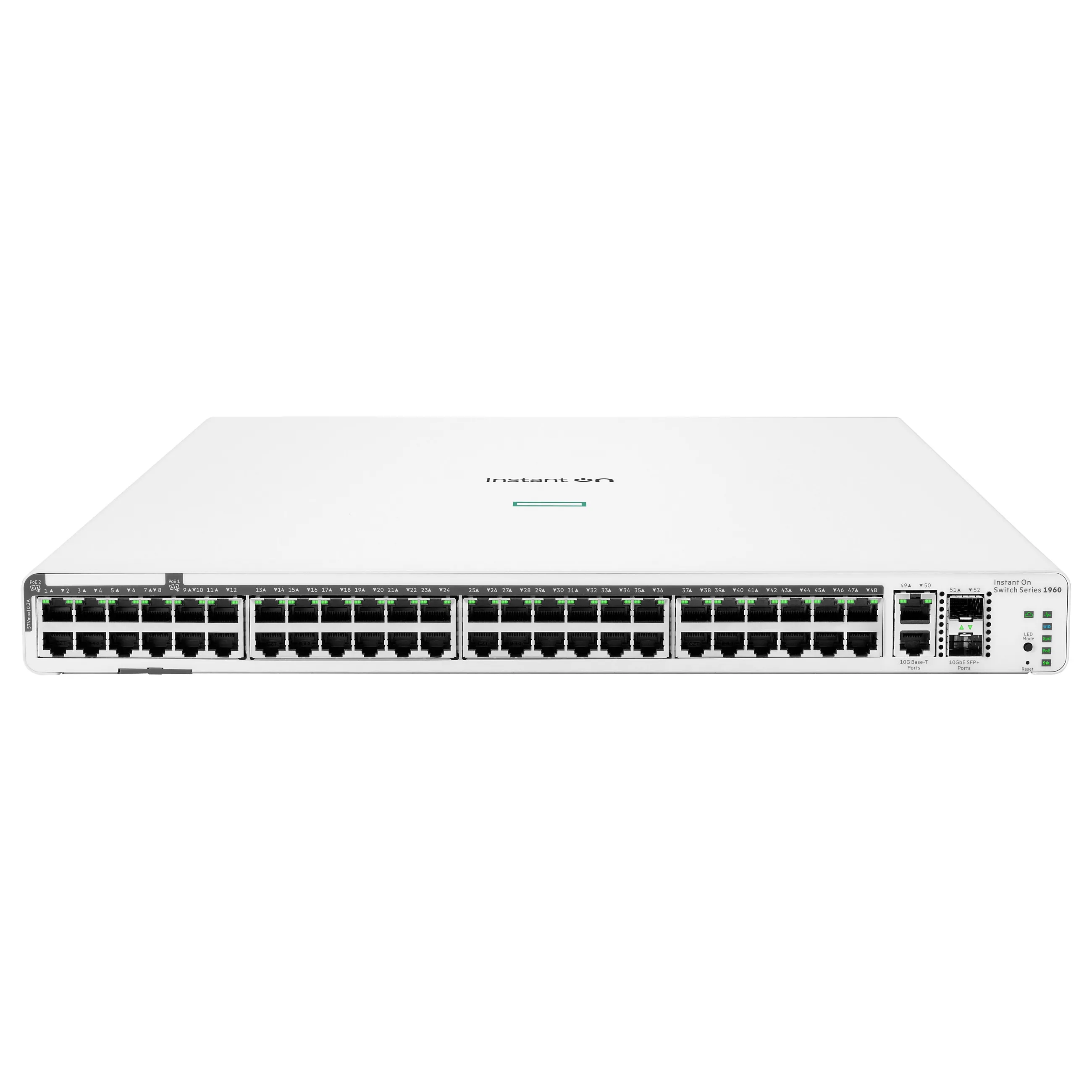 HPE Aruba Networking Networking Instant On Switch 40p Gigabit CL4 8p Gigabit CL6 PoE 2p 10GBT 2p SFP+ 600W 1960 HPE Aruba Networking Networking Instant On Switch 40p Gigabit CL4 8p Gigabit CL6 PoE 2p 10GBT 2p SFP+ 600W 1960