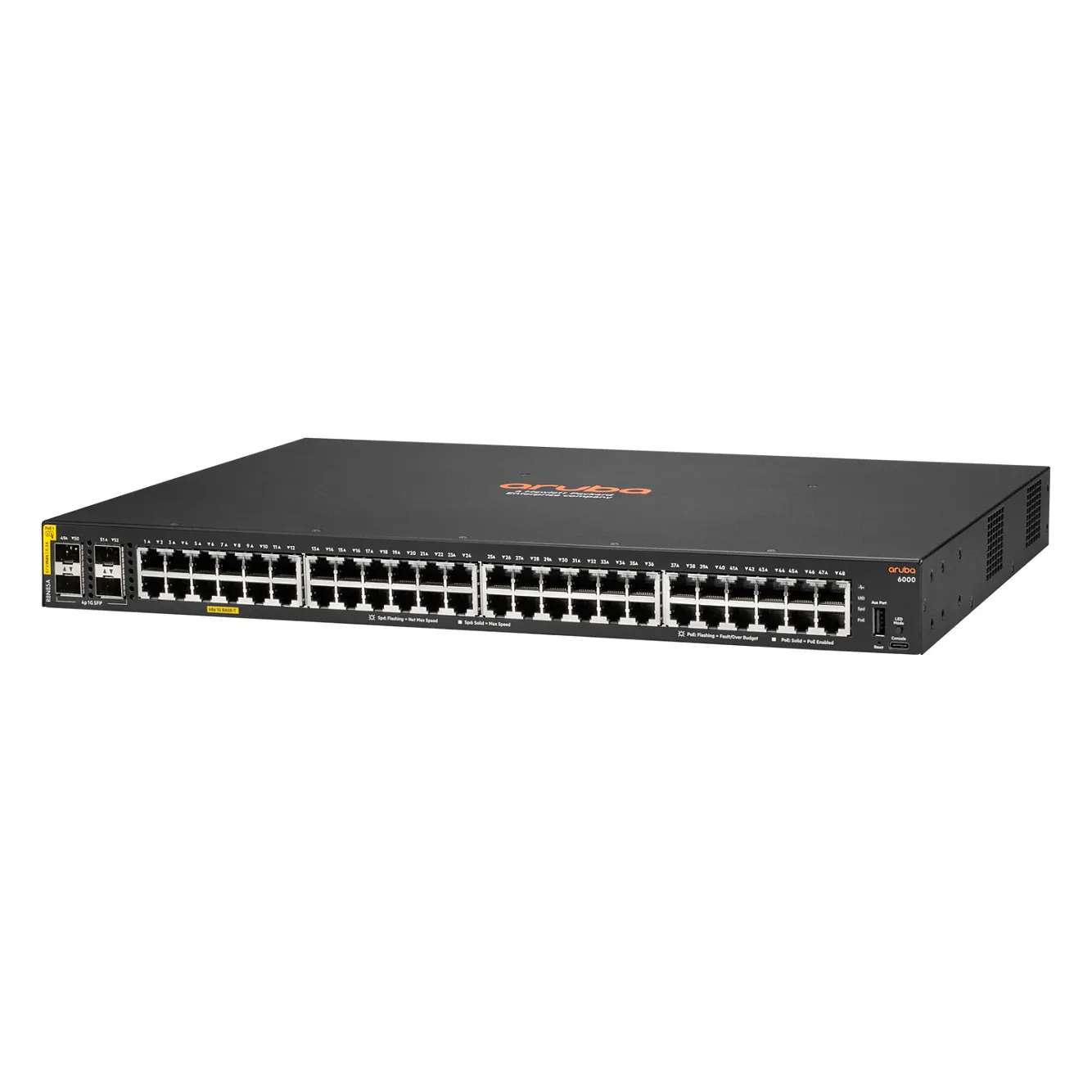 HPE Aruba Networking CX 6000 48G Class4 PoE 4SFP 370W Switch - RPC.LT