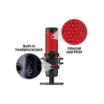 HyperX QuadCast – USB Microphone (Black-Red) – Red Lighting