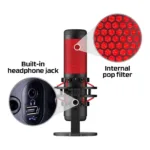 HyperX QuadCast – USB Microphone (Black-Red) – Red Lighting