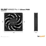 Korpuso aušintuvas be quiet! SILENT WINGS PRO 4, 120mm PWM (BL098), vaizdas 6